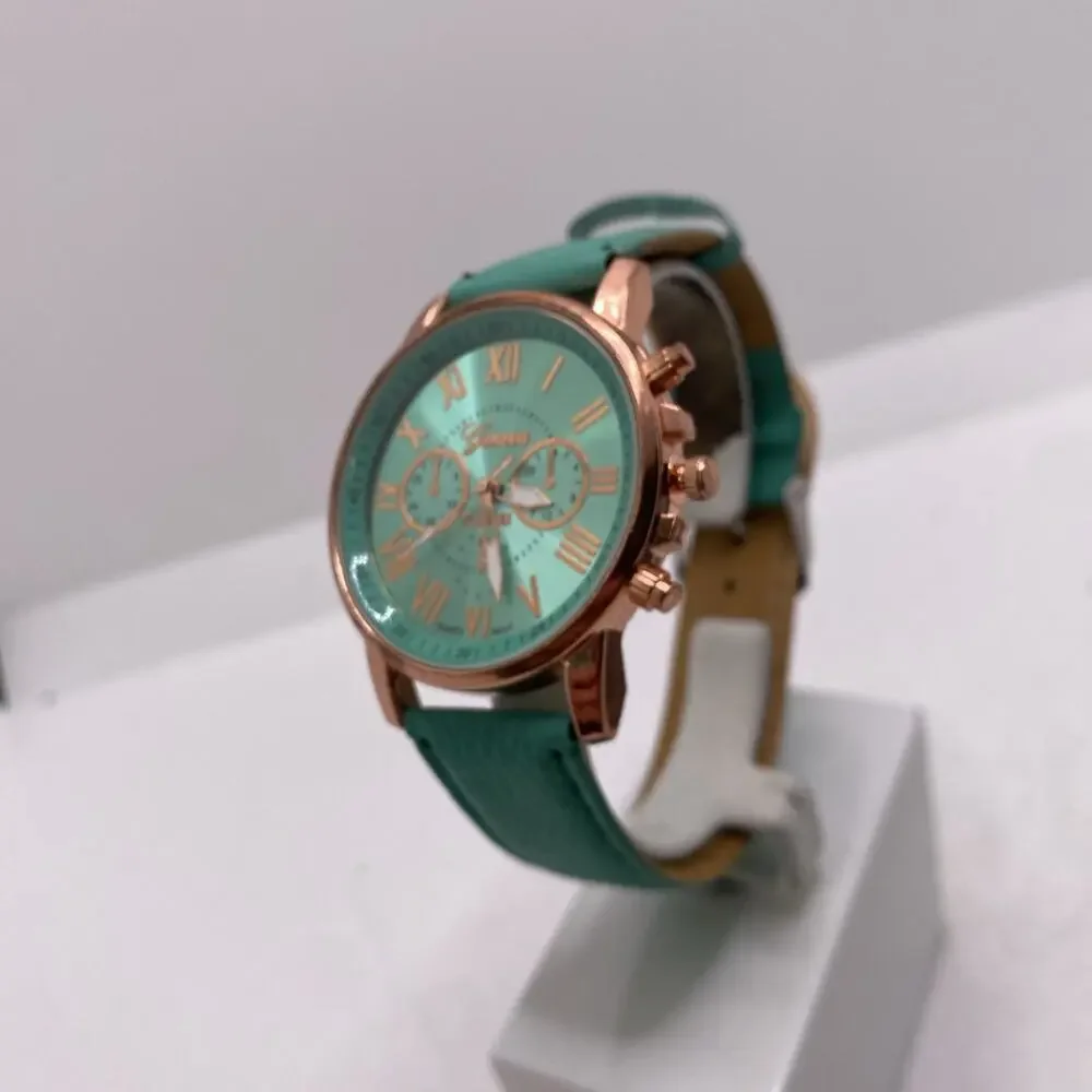 Geneva Womens Green Watch New Battery